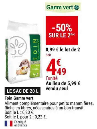 Gamm vert Gamm vert foin offre