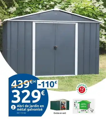 Mr Bricolage Abri de jardin en métal galvanisé offre