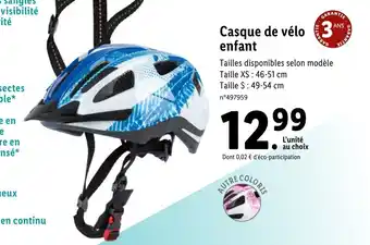 Lidl Casque de vélo 3 enfant offre