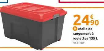 Mr Bricolage Sundis malle de rangement à roulettes 135 l offre