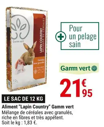 Gamm vert Gamm vert aliment lapin country offre