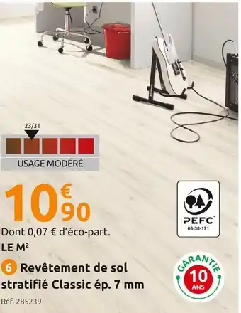Mr Bricolage Revêtement de sol stratifié classic 731 ép. 7 mm offre