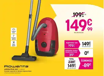 Rowenta aspirateur sac