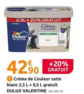 Mr Bricolage Dulux valentine crème de couleur 2,5 l + 0,5 l gratuit offre