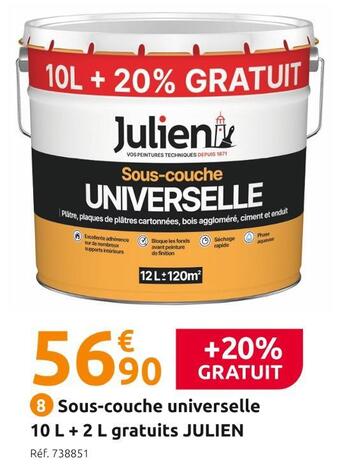 Mr Bricolage Julien sous-couche universelle 10 l + 2 l gratuits offre