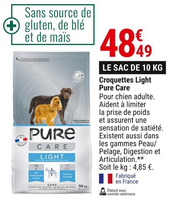 Promo Pure care croquettes light chez Gamm vert