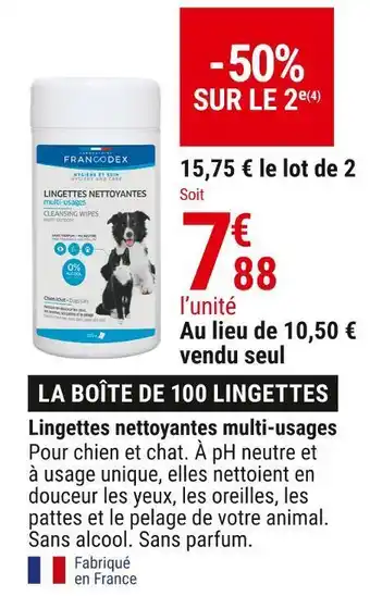 Francodex lingettes nettoyantes multi-usages