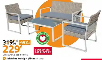 Mr Bricolage Salon bas trendy 4 pièces offre