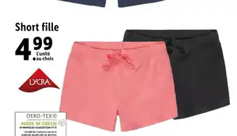 Lidl Short fille offre