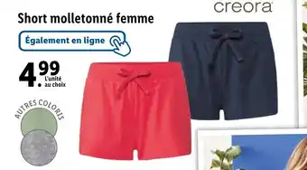 Lidl Short molletonné femme offre