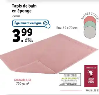 Lidl Tapis de bain en éponge offre