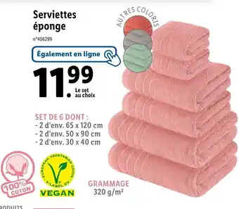 Serviettes éponge
