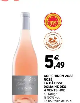 Intermarché AOP CHINON 2022 ROSÉ LA BÂTISSE DOMAINE DES offre