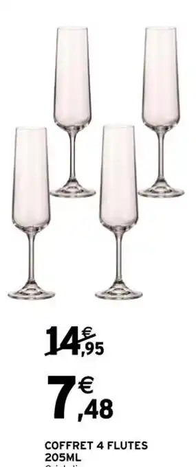 COFFRET 4 FLUTES 205ML Cristalin