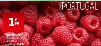 Auchan FRAMBOISES Barquette de 125g Catégorie 1 Soit le kg: 15€92 offre