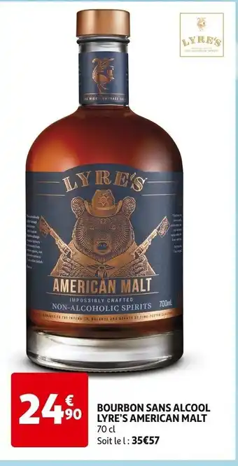 Auchan BOURBON SANS ALCOOL LYRE'S AMERICAN MALT offre