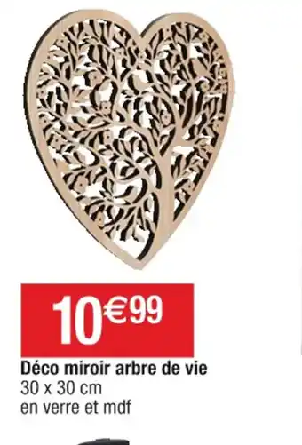 Cora x Carrefour Déco miroir arbre de vie 30 x 30 cm en verre et mdf offre