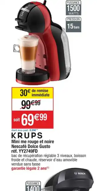 Cora x Carrefour Mini me rouge et noire Nescafé Dolce Gusto réf. YY2749FD offre