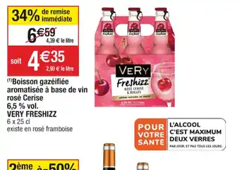 Cora x Carrefour (¹)Boisson gazeifiée aromatisée à base de vin rosé Cerise offre