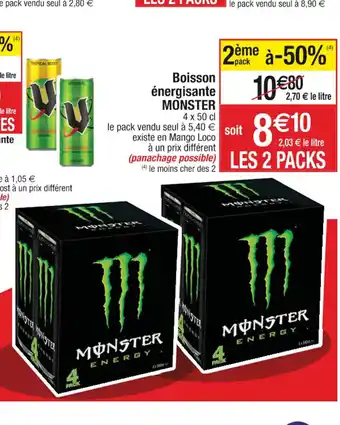 Cora x Carrefour Boisson énergisante MONSTER offre