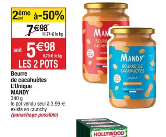 Cora x Carrefour Beurre de cacahuètes L'Unique MANDY offre
