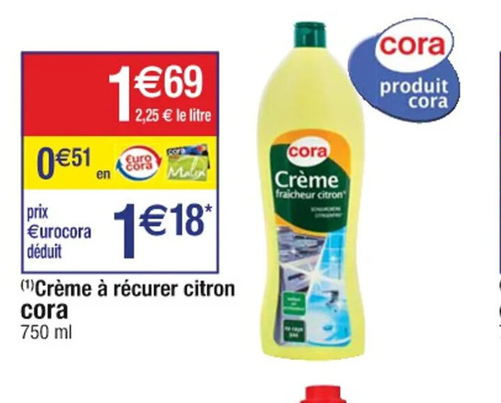 Cora (1)Crème à récurer citron offre