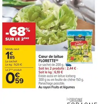 Carrefour Cœur de laitue FLORETTE(9) offre