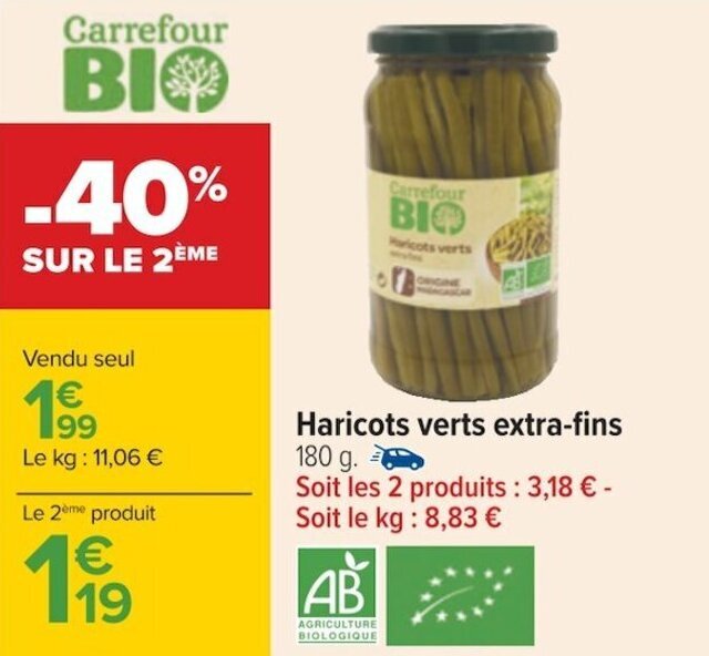 Carrefour Haricots verts extra-fins offre
