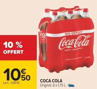 Carrefour COCA COLA Original, 6 x 1.75 L. offre