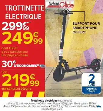 Carrefour Trottinette électrique Réf. : Ride 85C offre