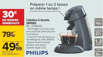 Carrefour Cafetière à dosette SENSEO offre