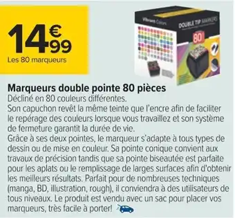 Marqueurs double pointe 80 piĂšces