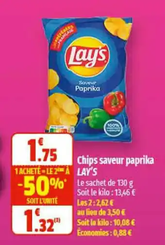 Coccinelle Supermarché Chips saveur paprika Lay's offre