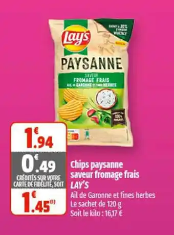 Coccinelle Supermarché Chips paysanne saveur fromage frais Lay's offre