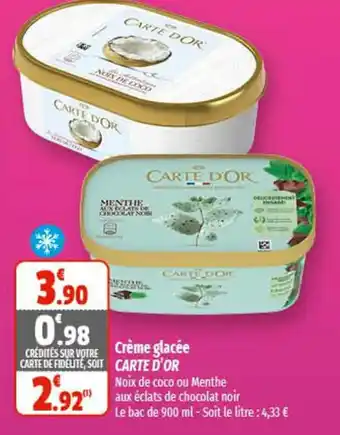Coccinelle Supermarché Crème glacée CARTE D'OR offre