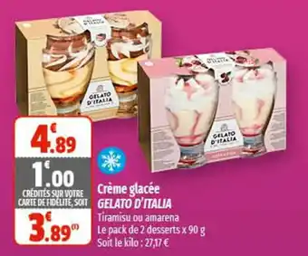 Coccinelle Supermarché Crème glacée GELATO D'ITALIA offre