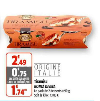 Coccinelle Supermarché Tiramisu BONTA DIVINA offre