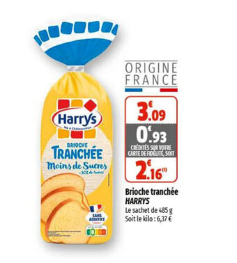 Coccinelle Supermarché Brioche tranchée HARRYS offre