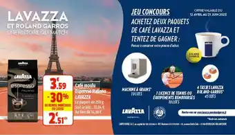 Coccinelle Supermarché Cafe moulu Espresso Italiano LAVAZZA offre
