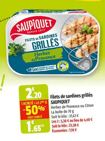 Filets de sardines grillés SAUPIQUET