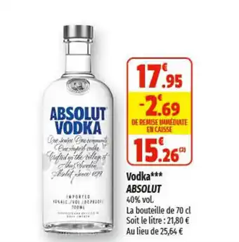 Coccinelle Supermarché Vodka*** ABSOLUT offre