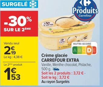 Carrefour Carrefour extra crème glacée offre