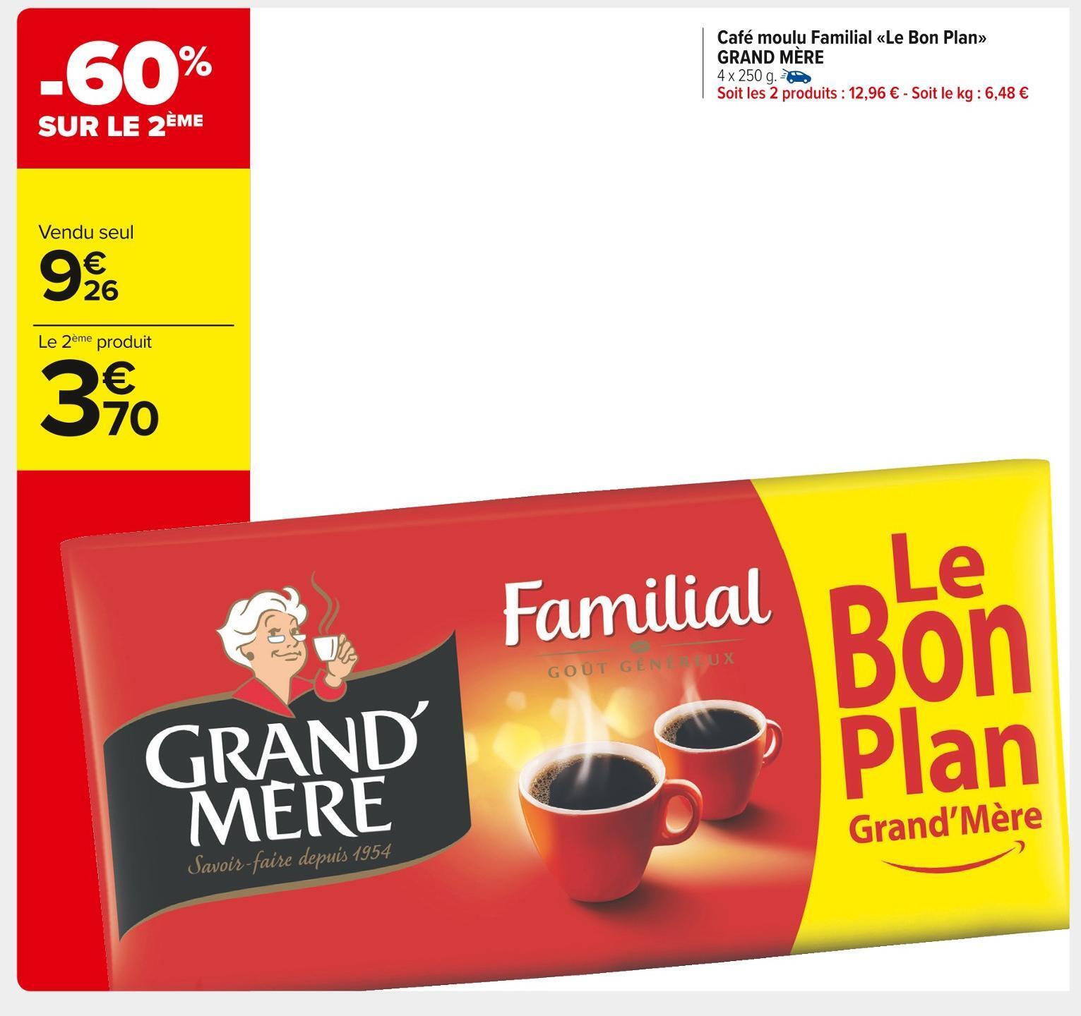Carrefour Market Grand mère café moulu familial le bon plan offre