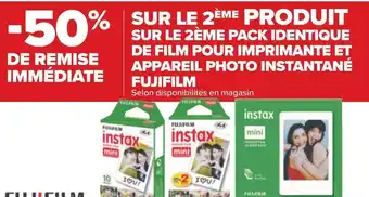 Carrefour -50% de remise immédiate sur le 2ème produit sur le 2ème pack identique de film pour imprimante et appareil photo instantané offre