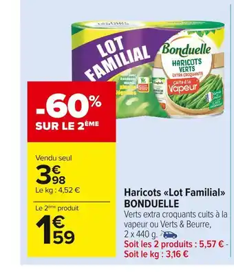 Bonduelle haricots lot familial