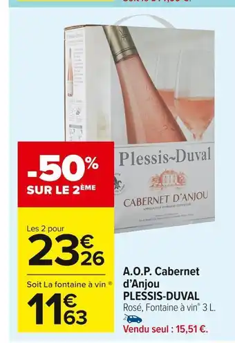Carrefour Market Plessis-duval a.o.p. cabernet d’anjou offre