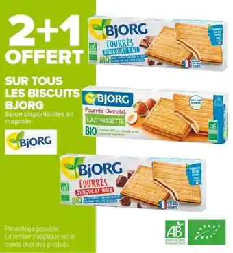 Carrefour Market Bjorg 2+1 offert sur tous les biscuits bjorg offre