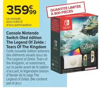 Nintendo console nintendo switch oled édition the legend of zelda : tears of the kingdom