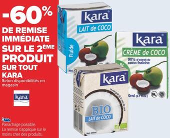Kara -60% de remise immédiate sur le 2Úme produit sur tout kara