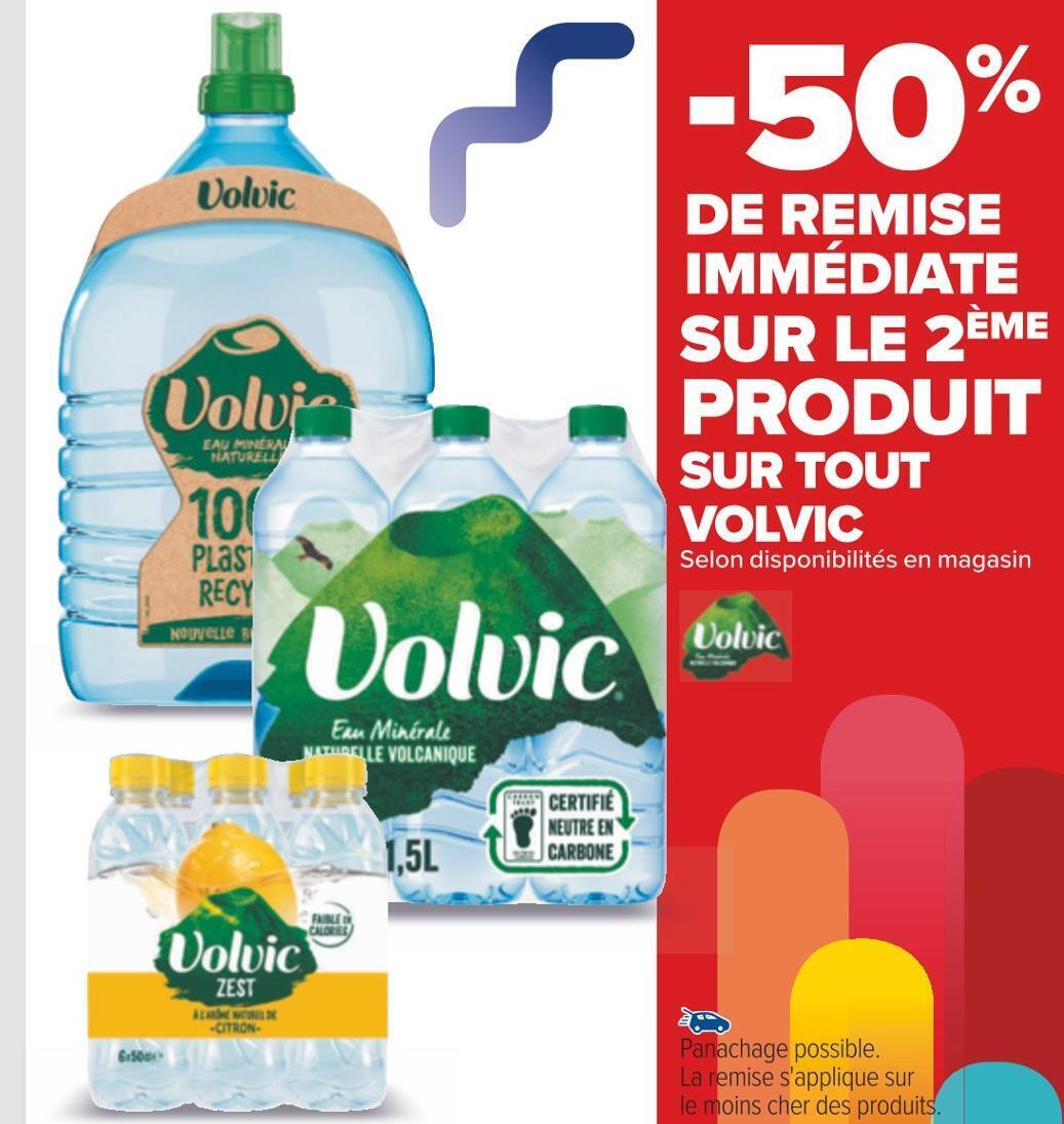 Carrefour Volvic -50% de remise immédiate sur le 2ème produit sur tout volvic offre